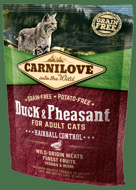 Carnilove Duck and Pheasant Adult Cats–Hairball Control 400g