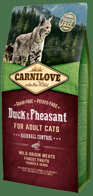 Carnilove Duck and Pheasant Adult Cats–Hairball Control 6kg