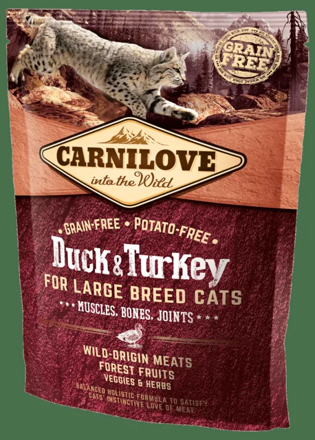 Carnilove Duck and Turkey Large Breed Cats – Muscles,Bones,Joints 400g