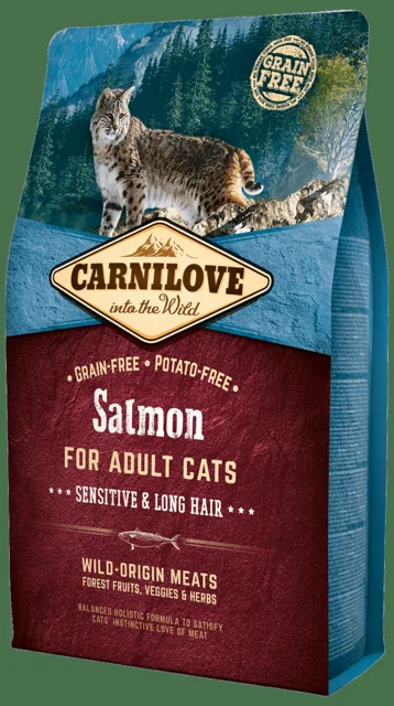 Carnilove Salmon Adult Cats – Sensitive and Long Hair 2kg