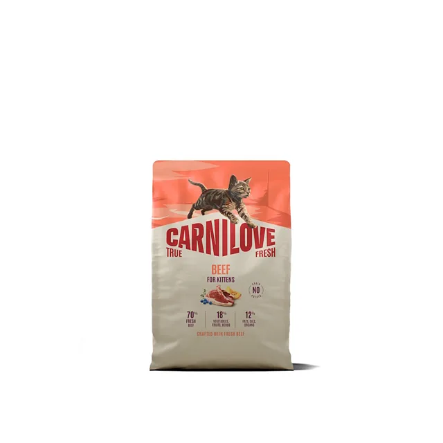 CARNILOVE True fresh cat dry granule s hovězím pro koťata 2 kg