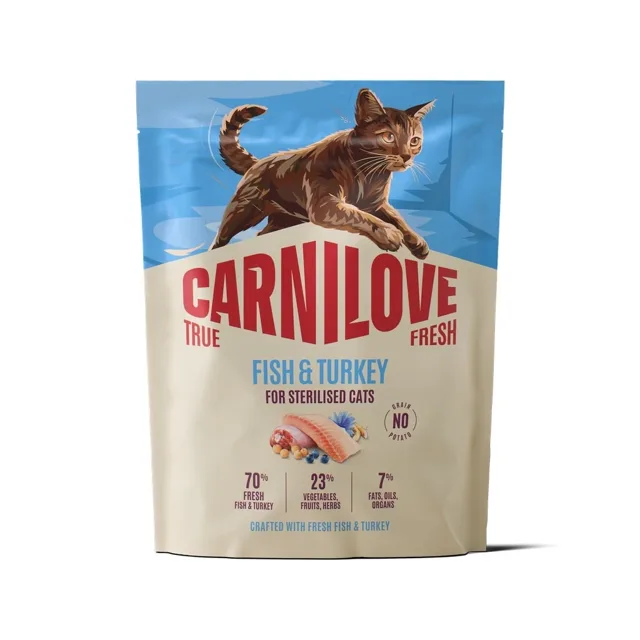 CARNILOVE True Fresh Cat Fish and Turkey Sterilized 400g rybí a krůtí krmivo pro sterilizované kočky