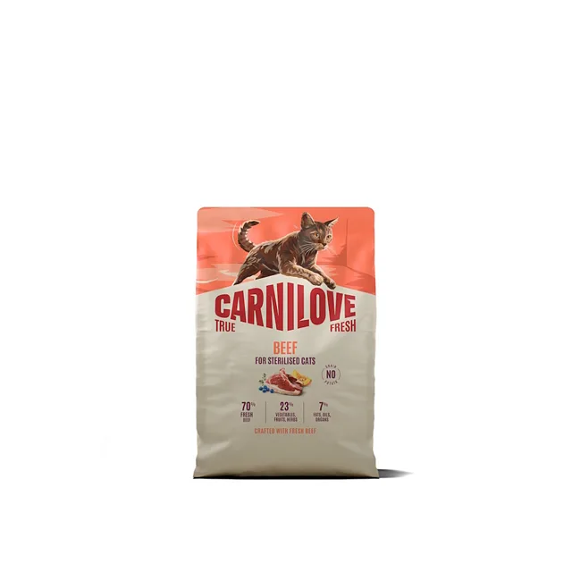 CARNILOVE True fresh cat granule s hovězím pro kastrované kočky 2 kg