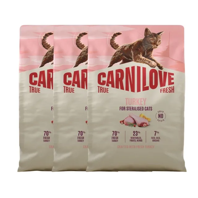 CARNILOVE True Fresh Cat Turkey Sterilized 3x2 kg krůta, pro sterilizované kočky