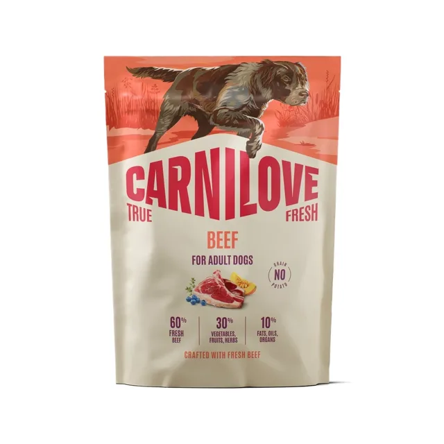 CARNILOVE True Fresh Dog Beef Adult 1,5 kg suché krmivo s čerstvým hovězím masem pro dospělé psy