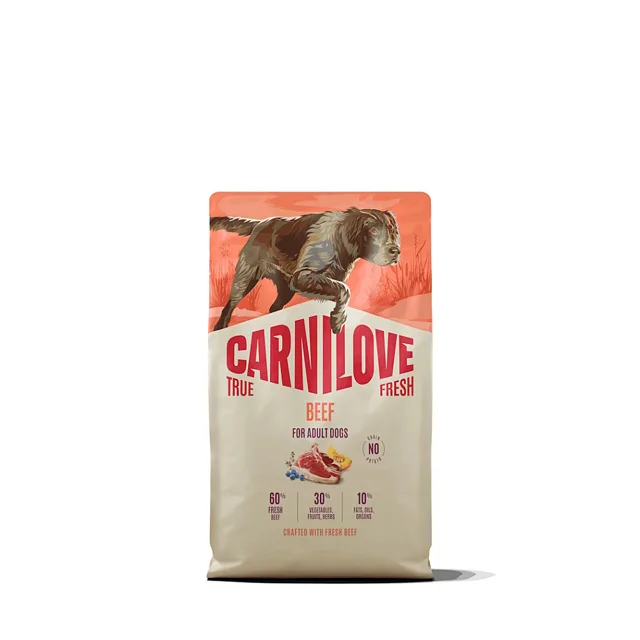 CARNILOVE True fresh dog dry granule s hovězím pro psy 4 kg