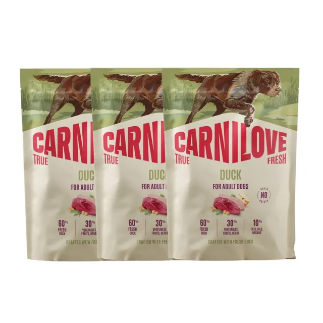 CARNILOVE True Fresh Dog Duck Adult 3x1,5 kg suché krmivo s čerstvou kachnou pro dospělé psy