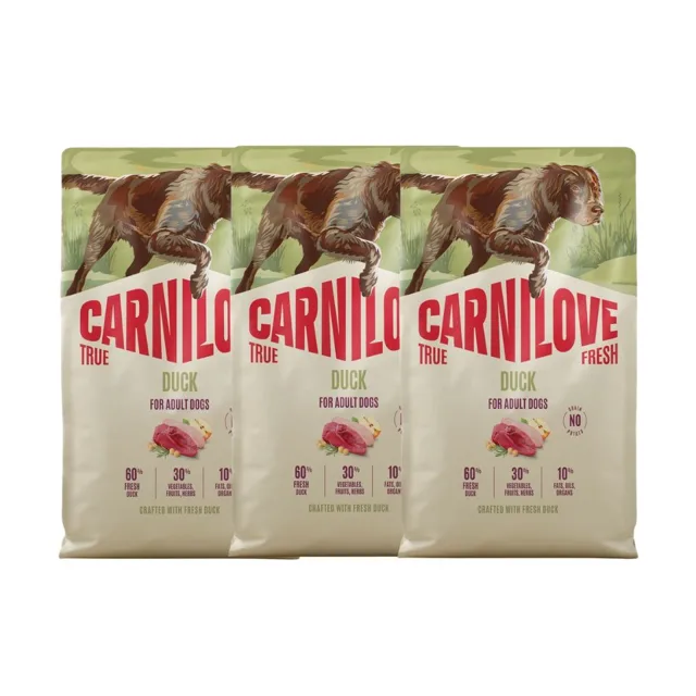 CARNILOVE True Fresh Dog Duck Adult 3x4 kg suché krmivo s čerstvou kachnou pro dospělé psy