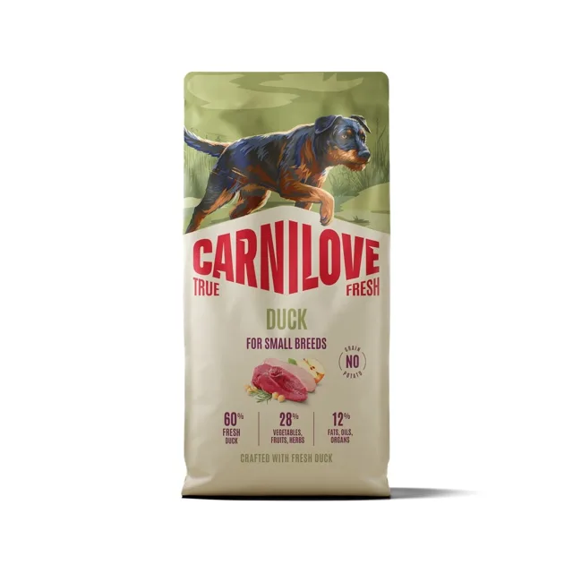 CARNILOVE True Fresh Dog Duck Adult Small Breeds 12 kg granule s čerstvou kachnou pro dospělé psy malých plemen