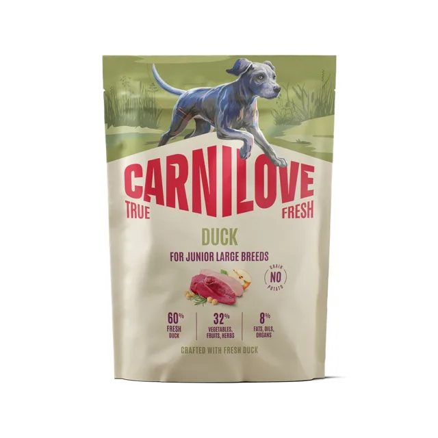 CARNILOVE True Fresh Dog Duck Junior Large 1,5 kg granule s čerstvou kachnou pro juniorní velká plemena