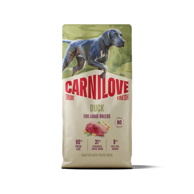 CARNILOVE True Fresh Dog Duck Junior Large 12 kg granule s čerstvou kachnou pro juniorní velká plemena