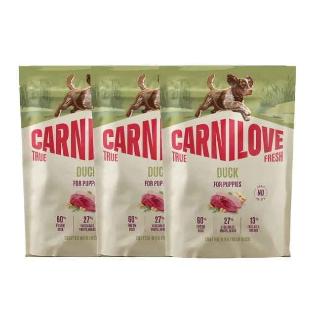 CARNILOVE True Fresh Dog Duck Puppies suché krmivo s čerstvou kachnou pro štěňata 3x1,5 kg