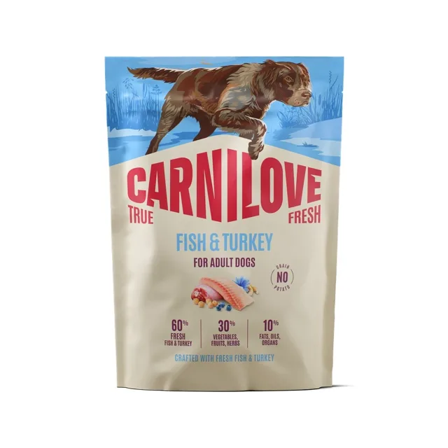 CARNILOVE True Fresh Dog Fish and Turkey Adult 1,5 kg granule čerstvá ryba a krůta pro dospělé psy