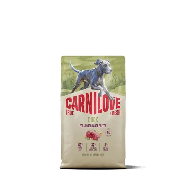 CARNILOVE True fresh granule kachní pro mladší velká plemena psů 4 kg