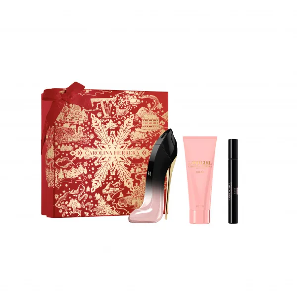 Carolina Herrera Good Girl Blush Elixir dárková sada (parfémová voda 80 ml + tělové mléko 100 ml + cestovní sprej 10 ml)