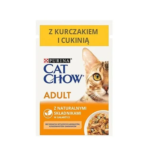 CAT CHOW Adult Kuře s cuketou 85 g v želé