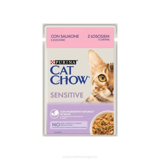 CAT CHOW Sensitive Losos a cuketa v omáčce 85 g