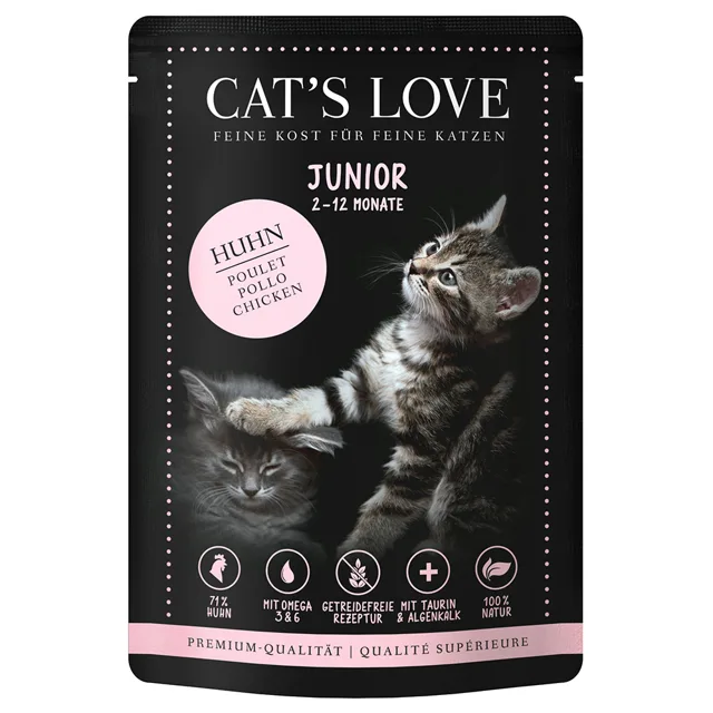 Cat's Love 12 x 85 g - junior kuřecí