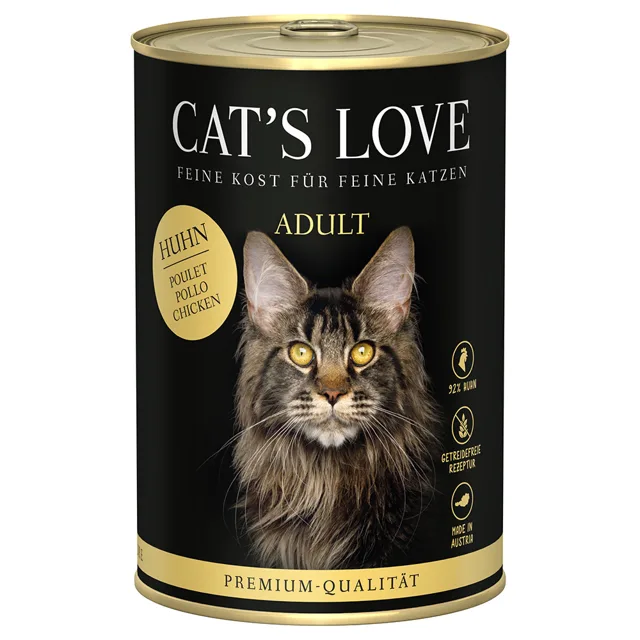 Cat's Love 6 x 400 g - čisté kuřecí