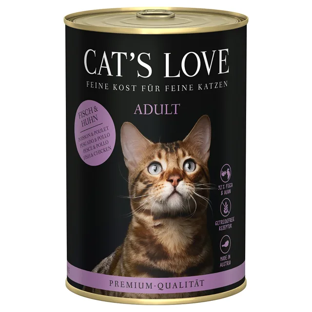 Cat's Love 6 x 400 g - ryba s kuřecím