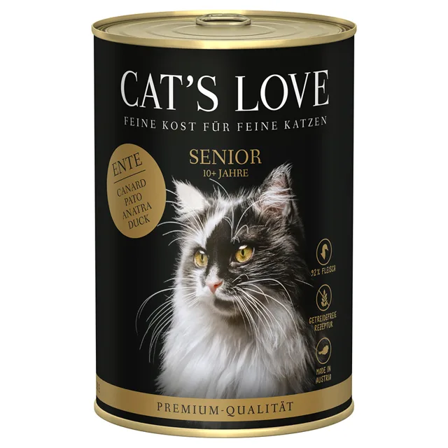Cat's Love 6 x 400 g - Senior kachní