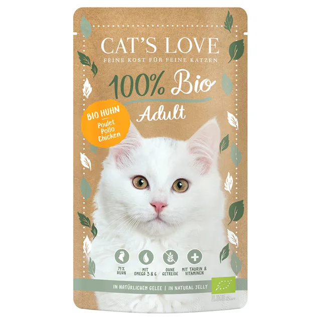 Cat's Love Bio 6 x 100 g - Bio kuřecí