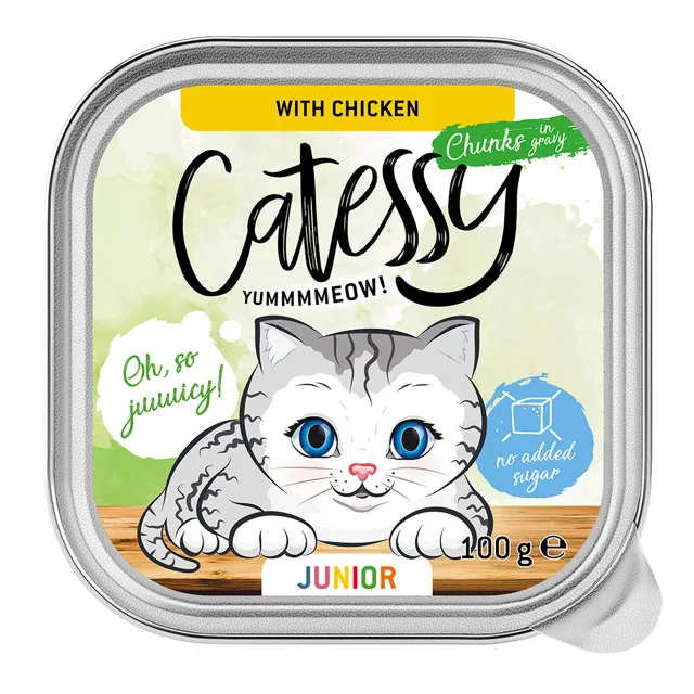 Catessy Junior kousky v omáčce Mix se 2 příchutěmi - 16 ks (16 x 100 g)