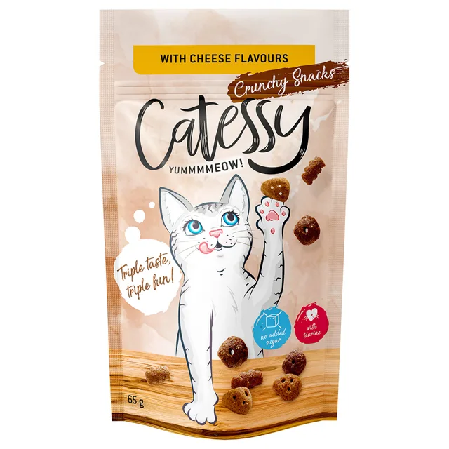 Catessy křupavé pamlsky 15 x 65 g – výhodné balení - se sýrovou příchutí