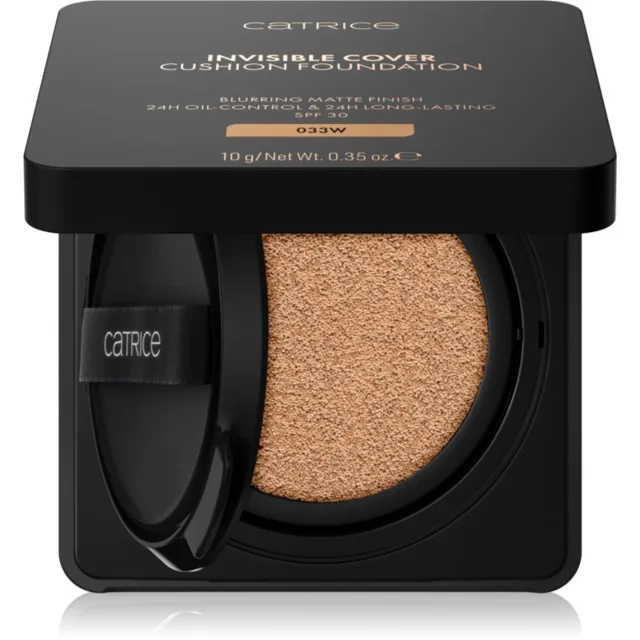 Catrice Invisible Cover Cushion Foundation matující make-up v houbičce SPF 30 odstín 033W 10 g