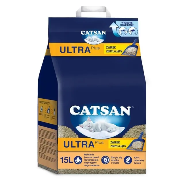CATSAN Ultra Plus 15l hrudkující stelivo pro kočky