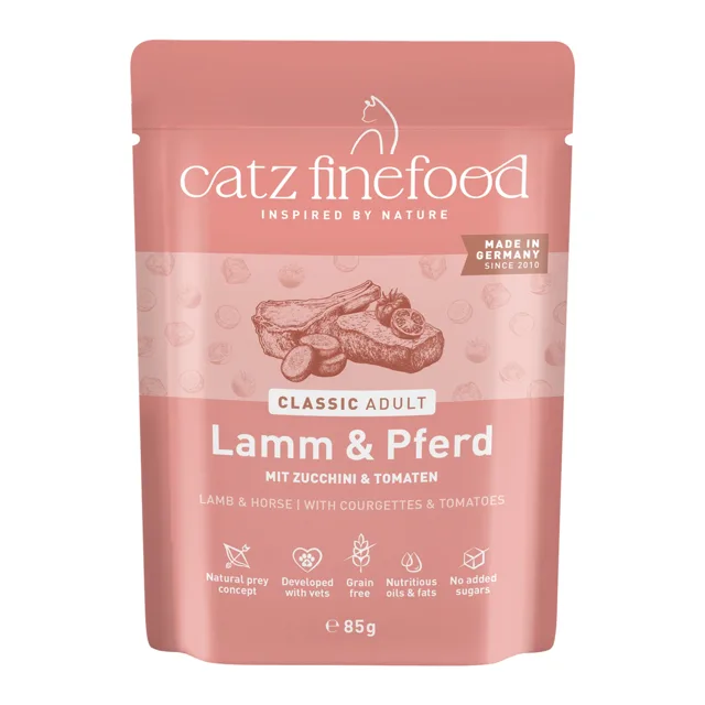 catz finefood 16 x 85 g výhodné balení - jehněčí & koňské