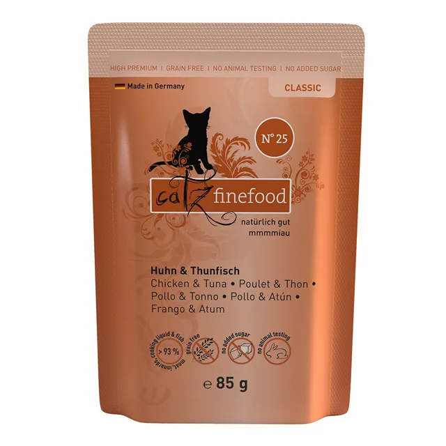 catz finefood 16 x 85 g výhodné balení - kuřecí a tuňák