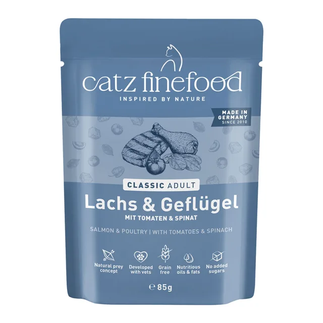 catz finefood 16 x 85 g výhodné balení - losos a drůbež