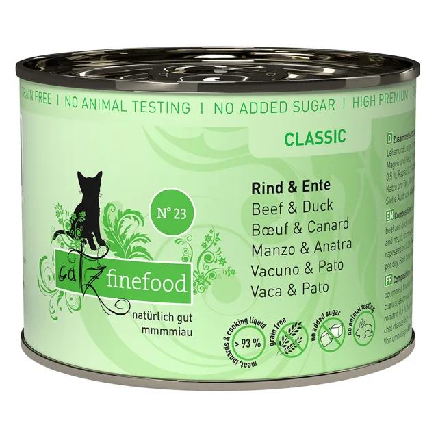 catz finefood 6 x 200 g - hovězí a kachna