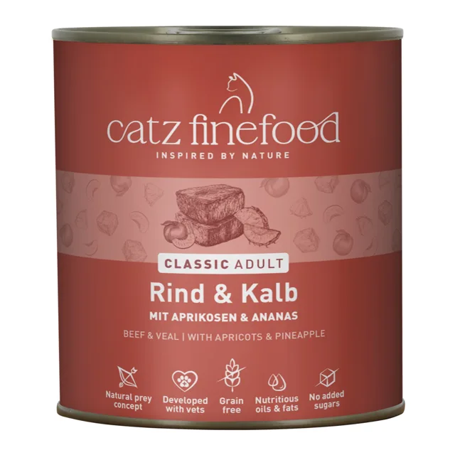 catz finefood 6 x 800 g - hovězí a telecí