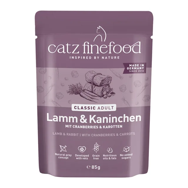 catz finefood 8 x 85 g - jehněčí a králík