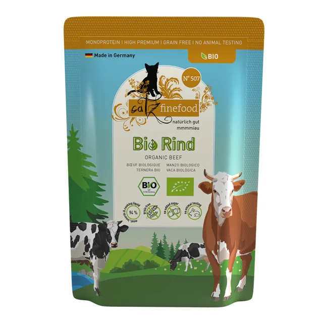 catz finefood Bio 12 x 85 g - No.507 Bio-hovězí