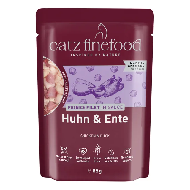catz finefood jemné filety 16 x 85 g - kuřecí a kachní