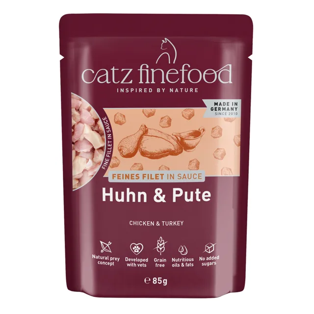 catz finefood jemné filety 16 x 85 g - kuřecí a krůtí