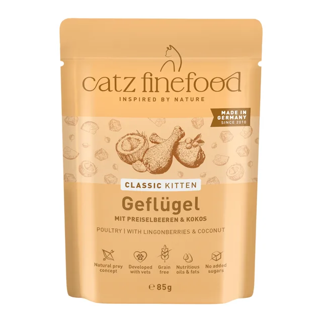 catz finefood Kitten 8 x 85 g - drůbeží