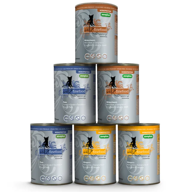 catz finefood monoprotein 24 x 400 g - míchané balení - 3 druhy (krůta, klokan, divočák)
