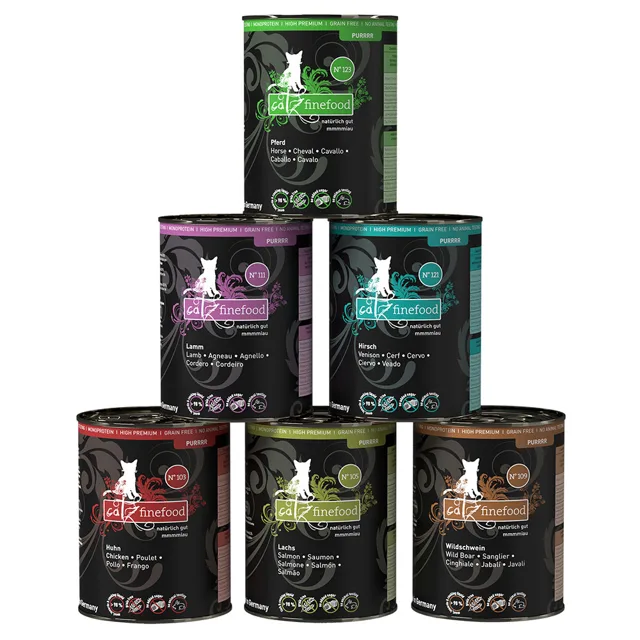 catz finefood Pure 12 x 400 g - výhodné balení - mix II (6 druhů)