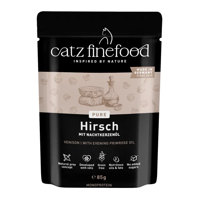 catz finefood Pure Pouch 8 x 85 g - jelení
