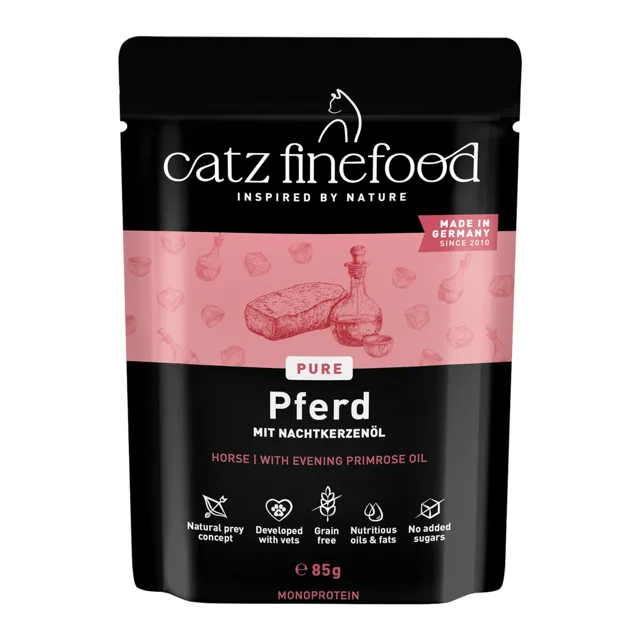 catz finefood Pure Pouch 8 x 85 g - koňské