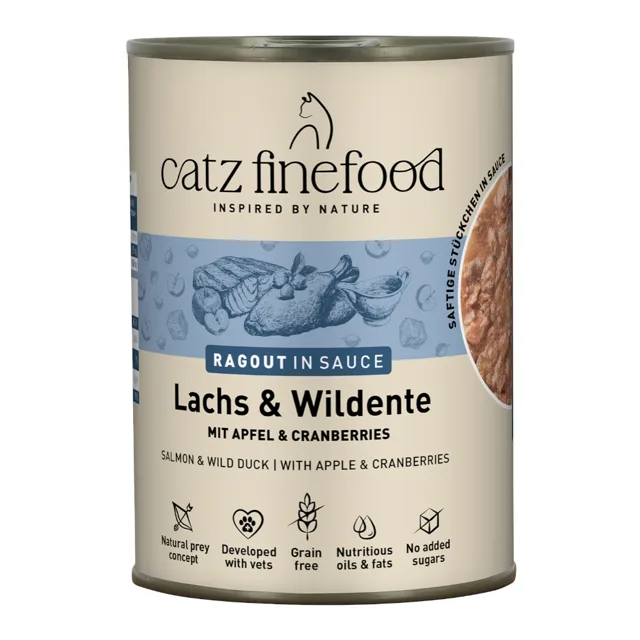 catz finefood Ragout 6 x 380 g - no.605 losos a divoká kachna
