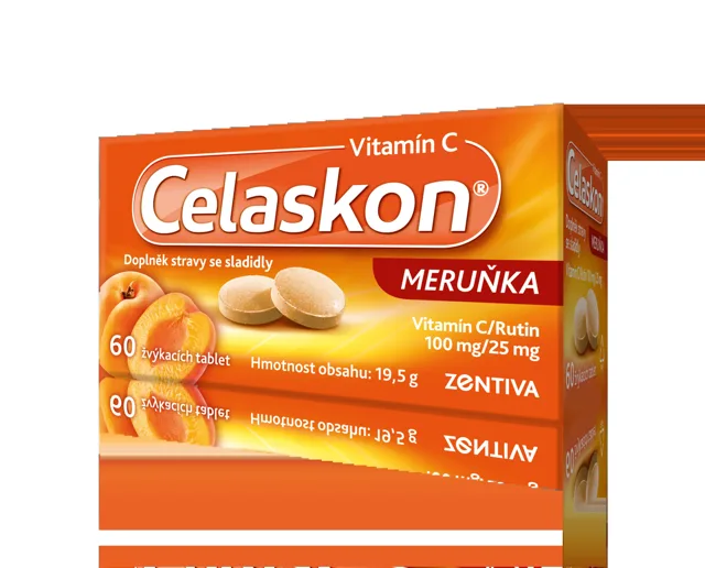 Celaskon meruňka 100mg 60 žvýkacích tablet