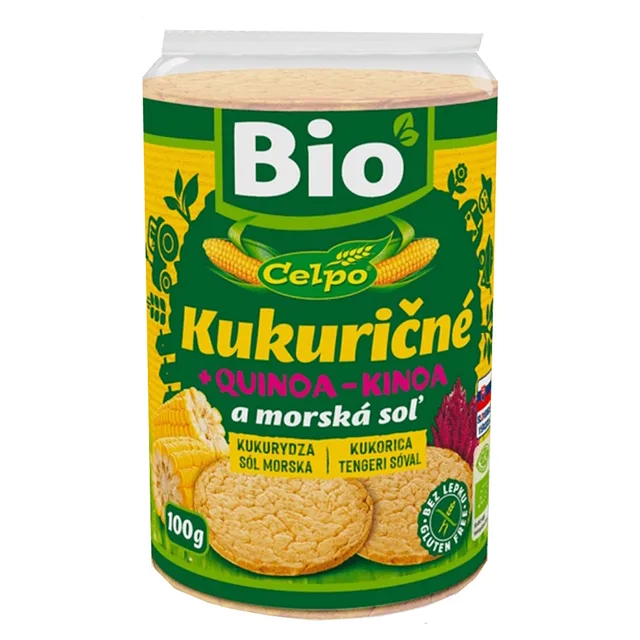 CELPO Kukuřičné chlebíčky s quinoou a mořskou solí BIO 100 g