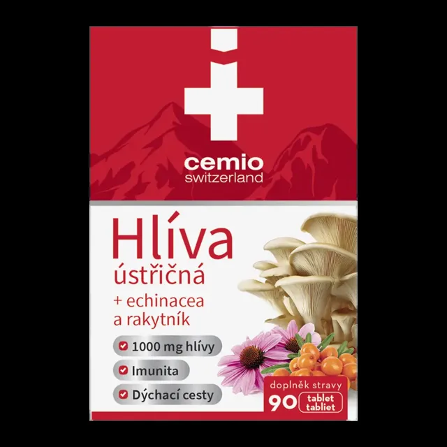Cemio Hlíva ústřičná, echinacea a rakytník, doplněk stravy 90 ks