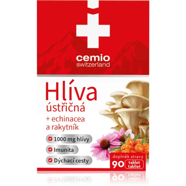 Cemio Hlíva ústřičná + echinacea a rakytník tablety pro podporu imunitního systému 90 tbl