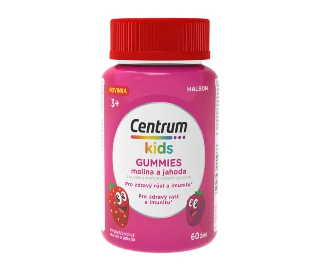 Centrum KIDS GUMMIES malina a jahoda zdravý růst a imunita 60 ks